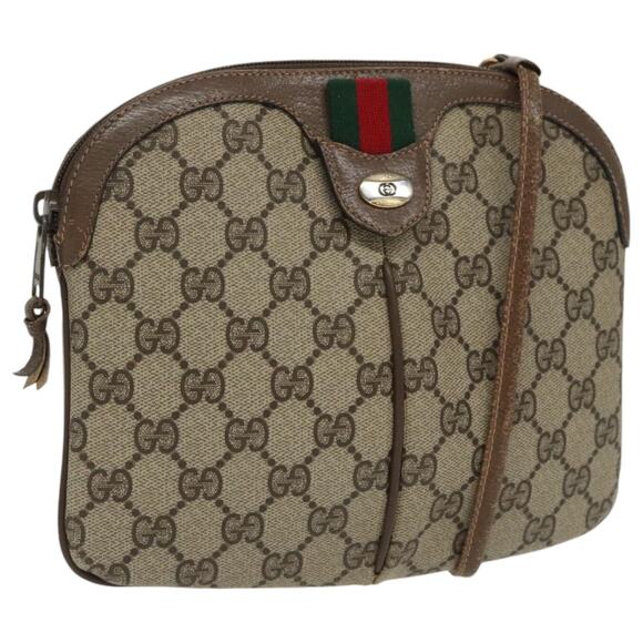 GUCCI GG Supreme Web Sherry Line Shoulder Bag Pvc Beige Gold 904 02 047 - Picture 1 of 16